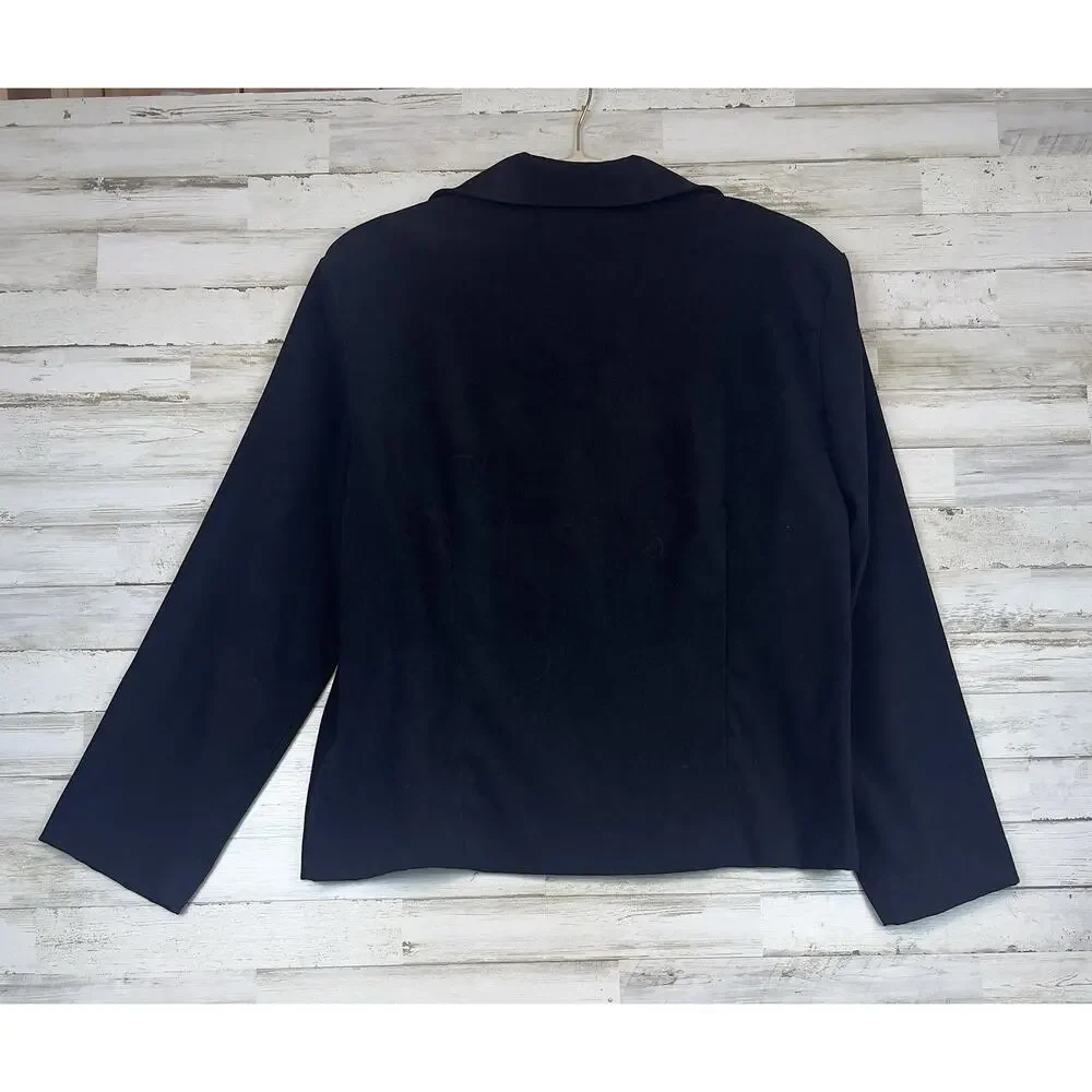Briggs New York Women's Zip Up Jacket Shirt Blazer Sz 12 Black Faux Suede